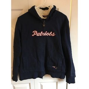 Faux fur lined Patriots zip up sweatshirt